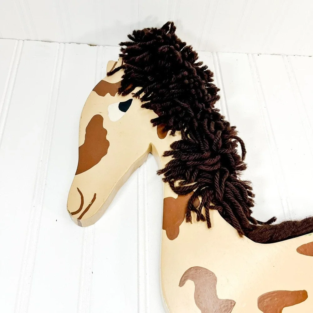 Vintage‎ Handmade Wooden Giraffe Wall Hanging: Circus Nursery Decor